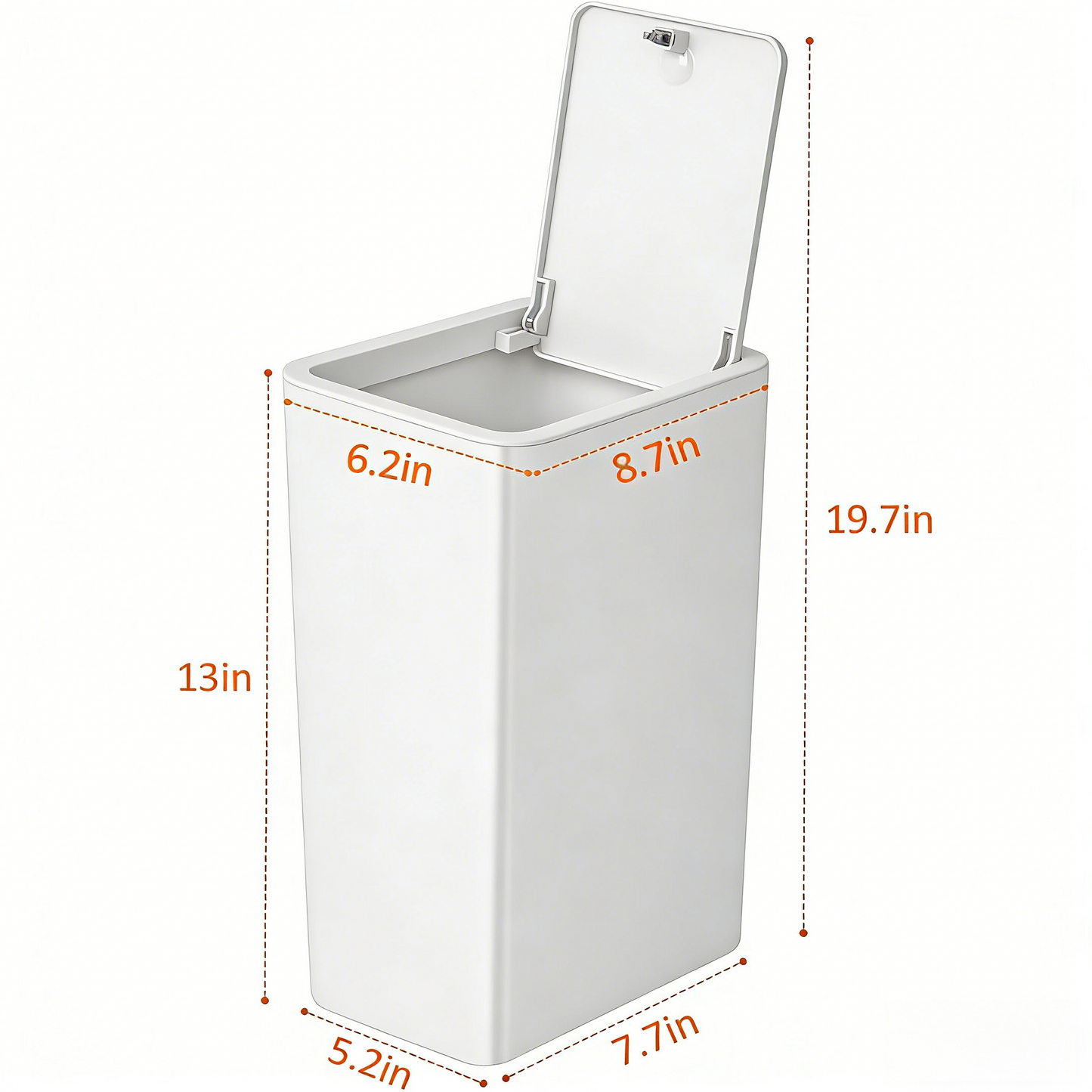 Bathroom Trash Can with Lid, 10 Liter/ 2.6 Gallon Slim Garbage Can, Small Trash Bin Waste Basket with Pop-Up Lid for Kitchen