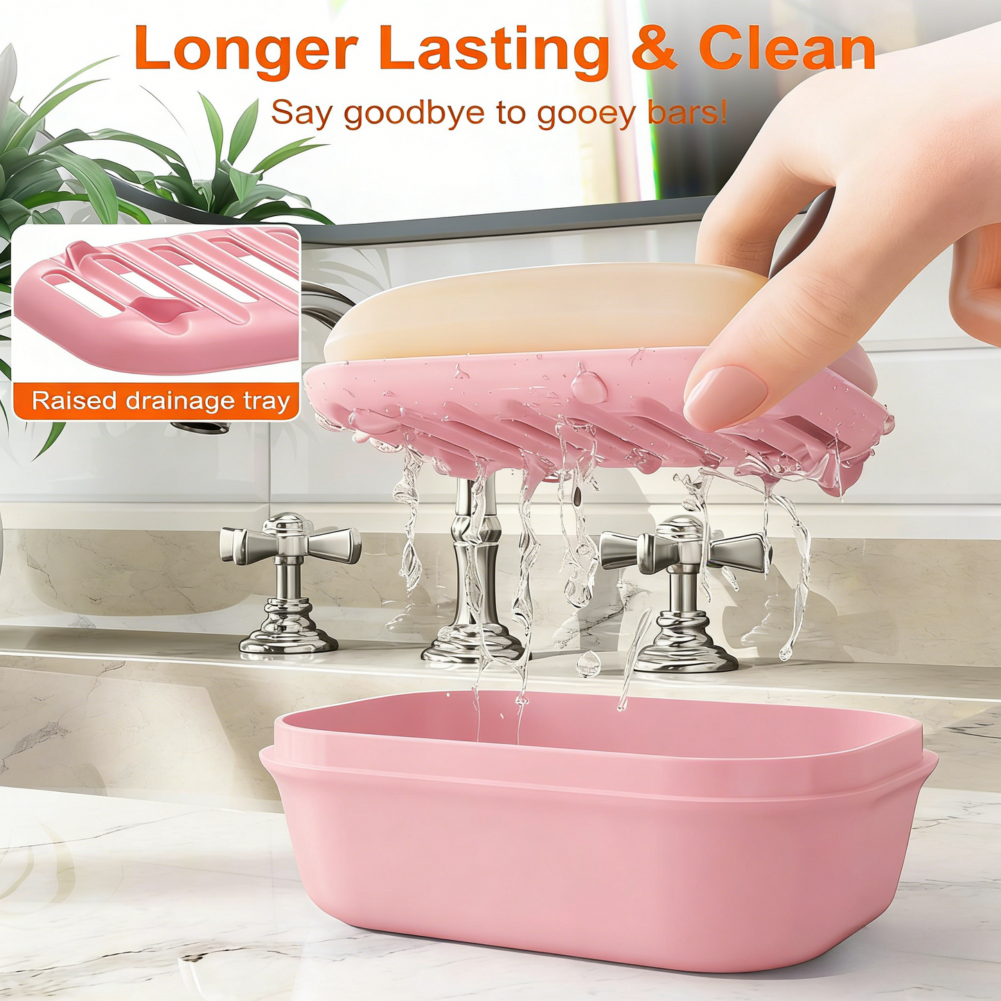 with Lid & Draining Layer, Shatterproof Travel Bar Soap Holder Case Container