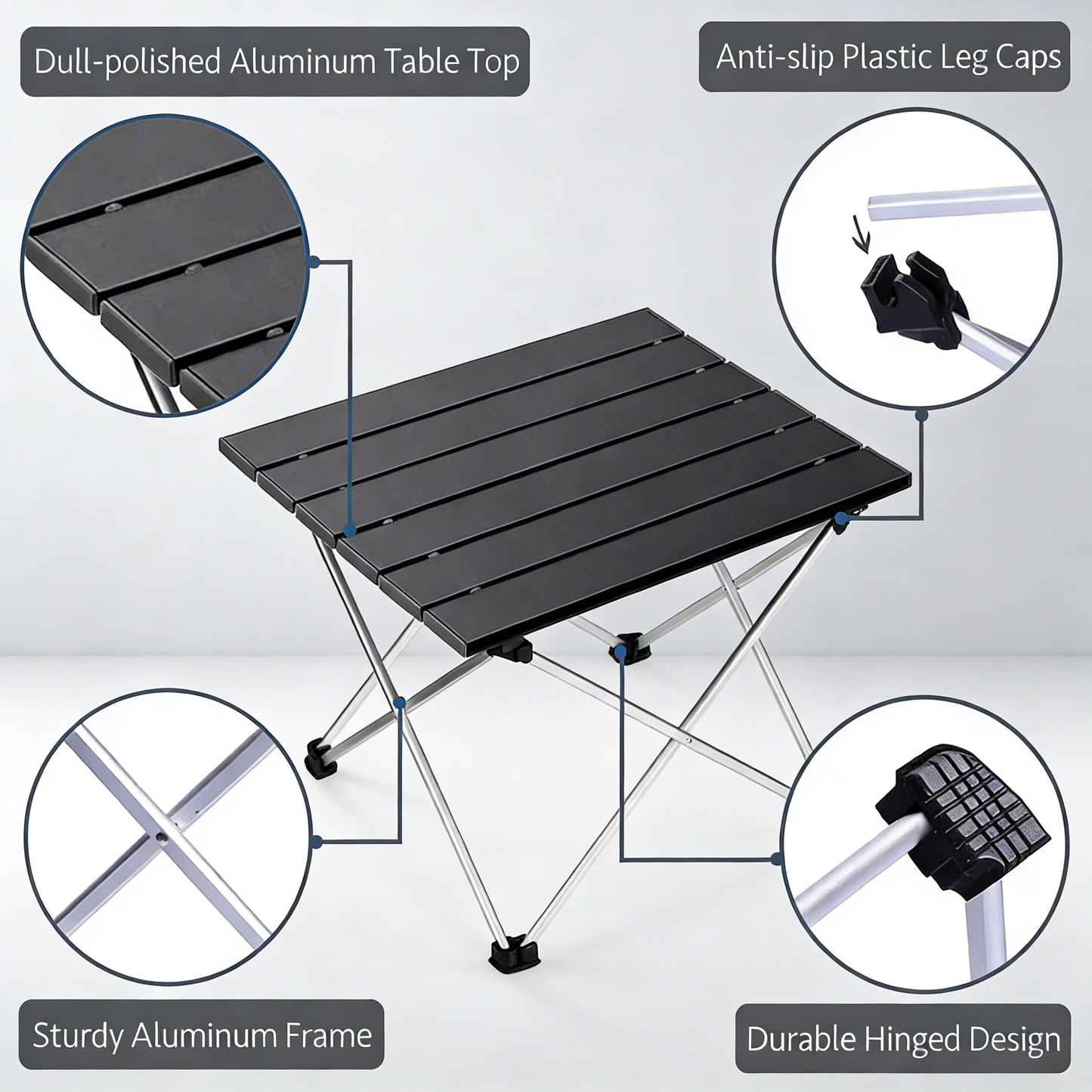 Ultralight Foldable Camping Table - Compact Aluminum Table for Outdoor Adventures