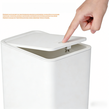 Bathroom Trash Can with Lid, 10 Liter/ 2.6 Gallon Slim Garbage Can, Small Trash Bin Waste Basket with Pop-Up Lid for Kitchen
