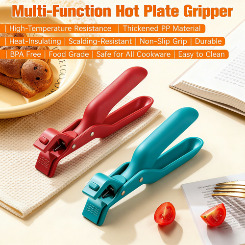 Hot Plate Gripper Tongs, Multi-Function Anti-Scald Bowl Clip, Thickened Non-slip Hot Dish Plate Holder