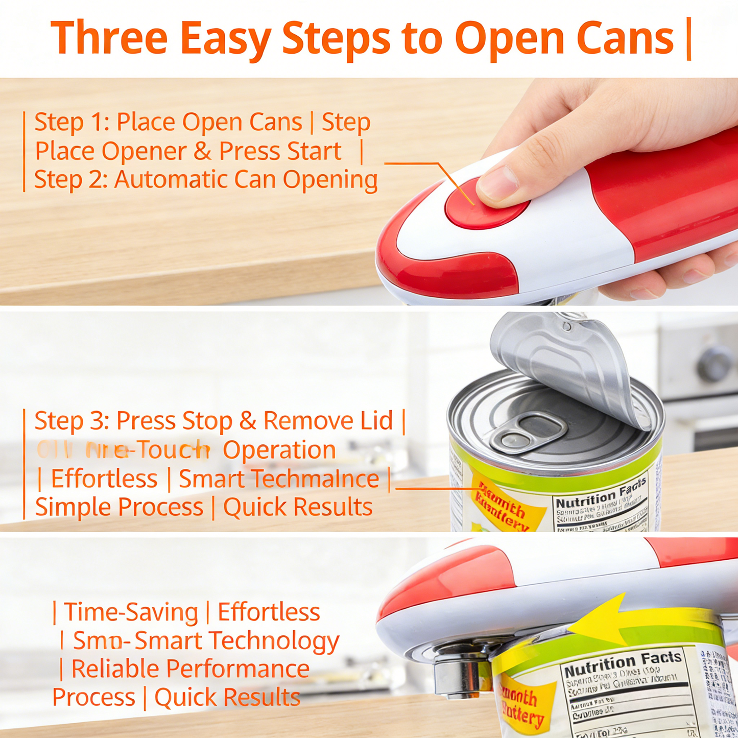 Electric Can Opener: Open Your Cans with A Simple Press of Button - Automatic, Hands Free