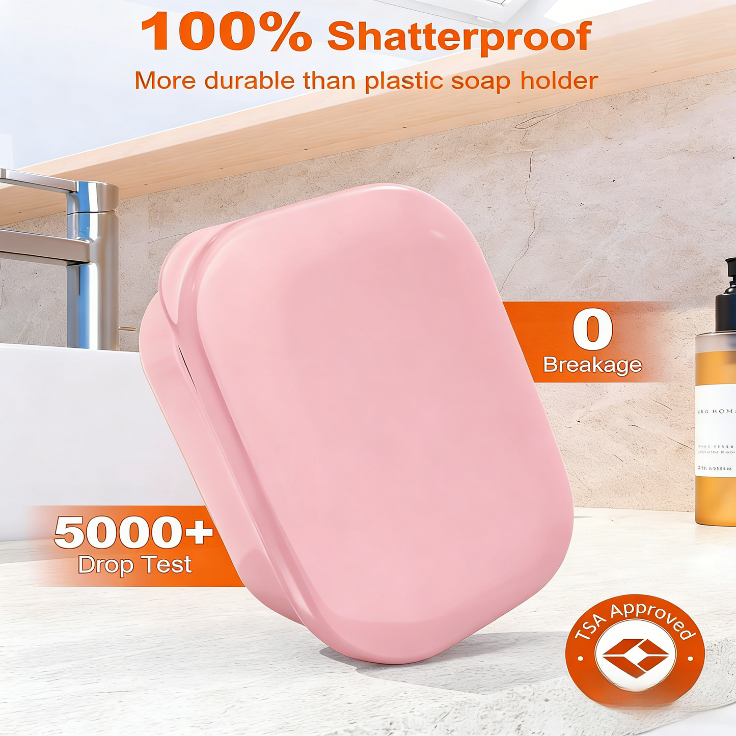 with Lid & Draining Layer, Shatterproof Travel Bar Soap Holder Case Container