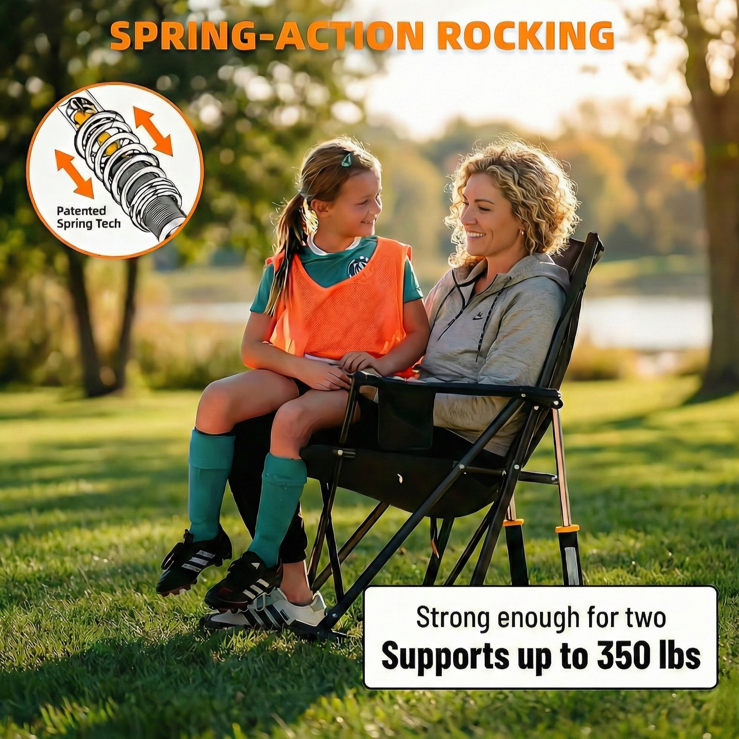 FunSeat™ Premium Foldable Outdoor Rocking Chair - Lightweight Spring-Action Chair for Camping & Patio