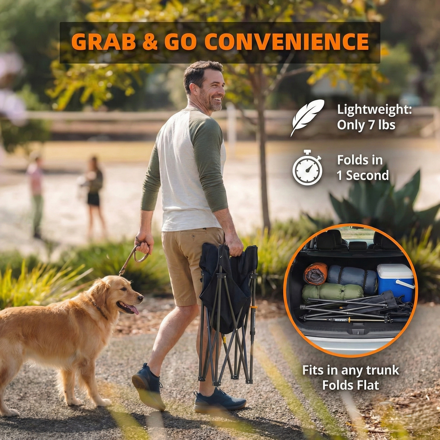 FunSeat™ Premium Foldable Outdoor Rocking Chair - Lightweight Spring-Action Chair for Camping & Patio