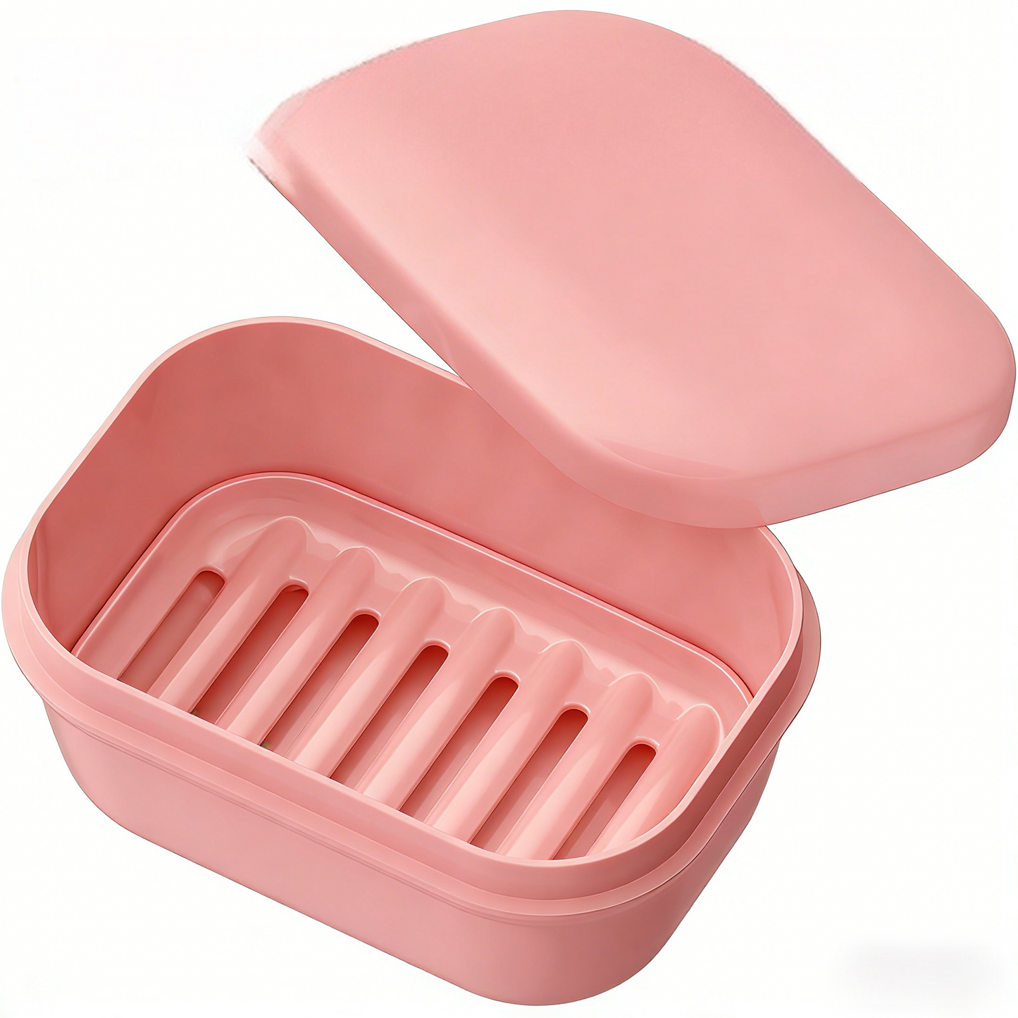 with Lid & Draining Layer, Shatterproof Travel Bar Soap Holder Case Container