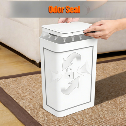 Bathroom Trash Can with Lid, 10 Liter/ 2.6 Gallon Slim Garbage Can, Small Trash Bin Waste Basket with Pop-Up Lid for Kitchen