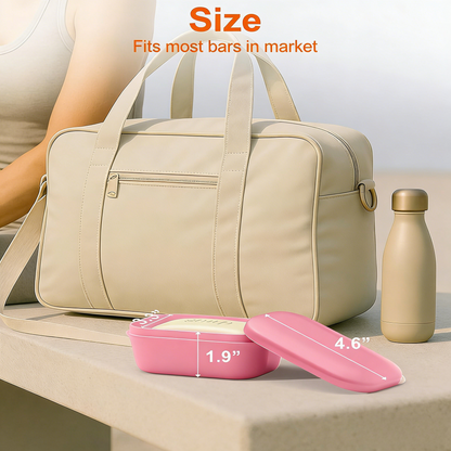 with Lid & Draining Layer, Shatterproof Travel Bar Soap Holder Case Container
