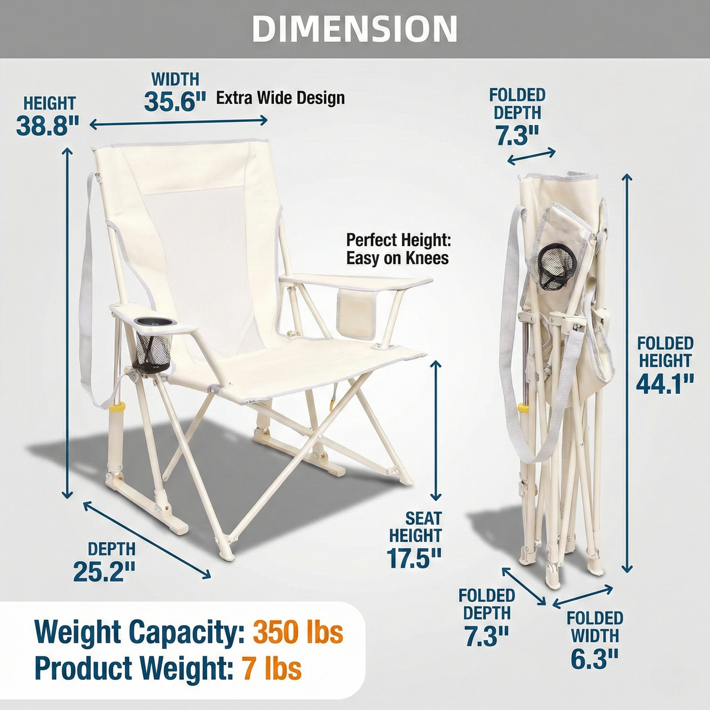 FunSeat™ Premium Foldable Outdoor Rocking Chair - Lightweight Spring-Action Chair for Camping & Patio