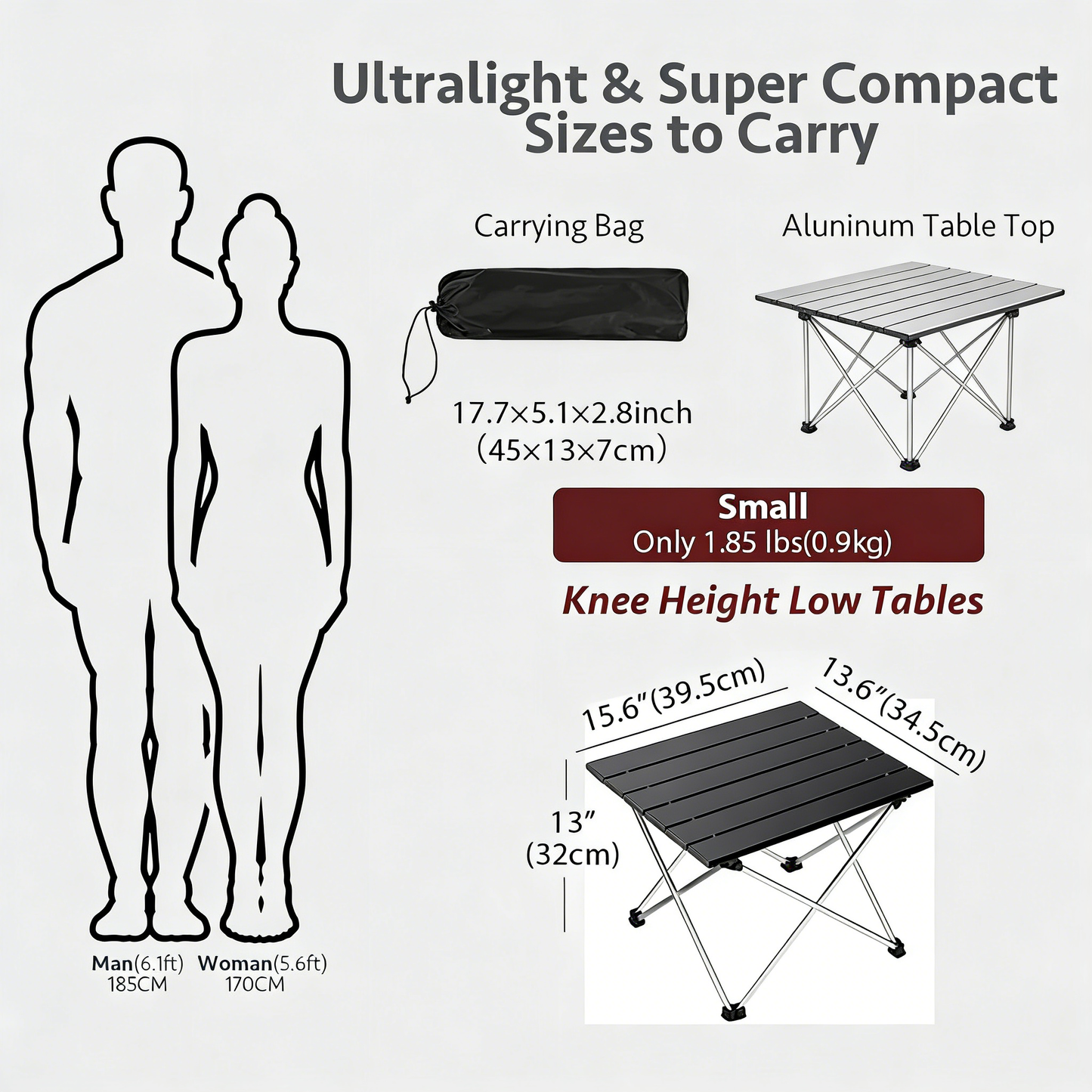 Ultralight Foldable Camping Table - Compact Aluminum Table for Outdoor Adventures