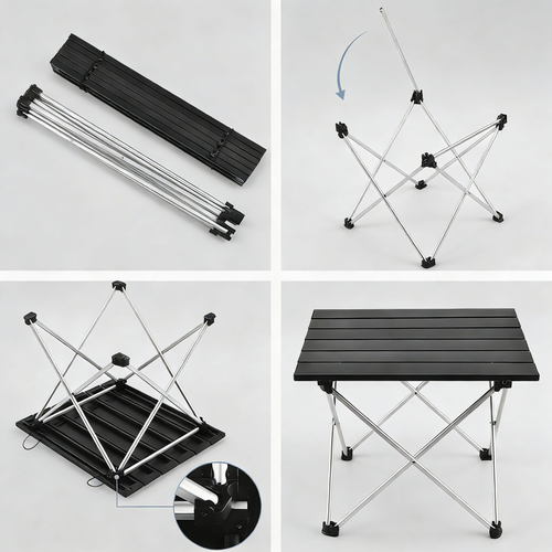 Ultralight Foldable Camping Table - Compact Aluminum Table for Outdoor Adventures